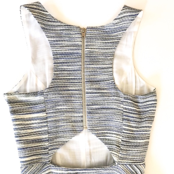 AQUA Fit & Flare Tweed Cutout Dress - Picture 6 of 6